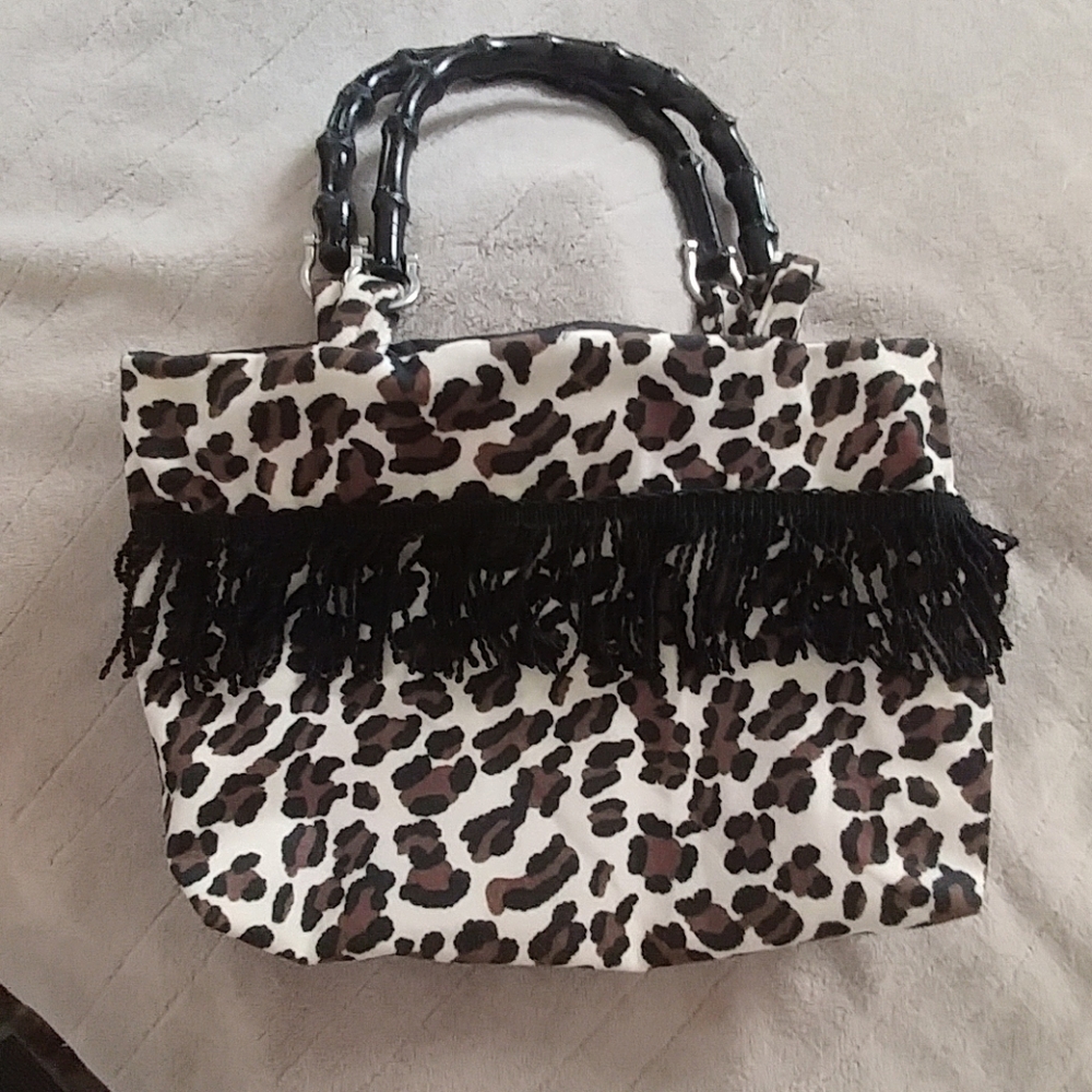 Fringed Leopard Purse